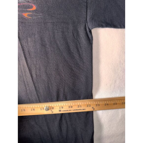 Harley Davidson Mens Black Graphic T-Shirt Flame Eagle Logo XL - Picture 8 of 8